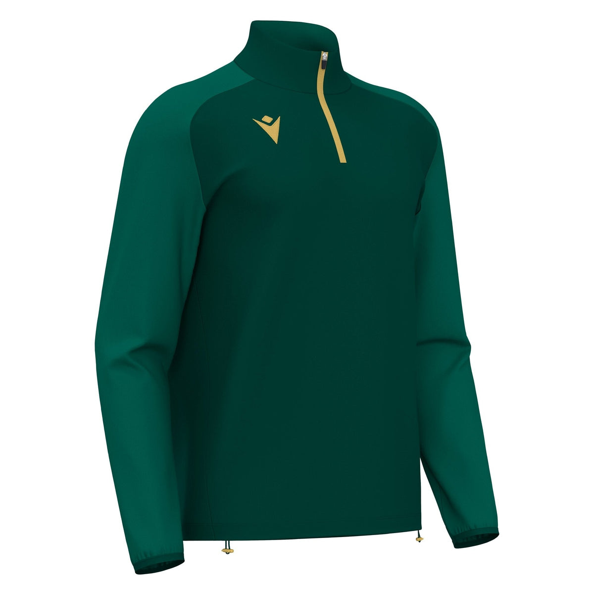 Macron Isen 1/4 Zip Training Top - Bottle Green/Gold - main