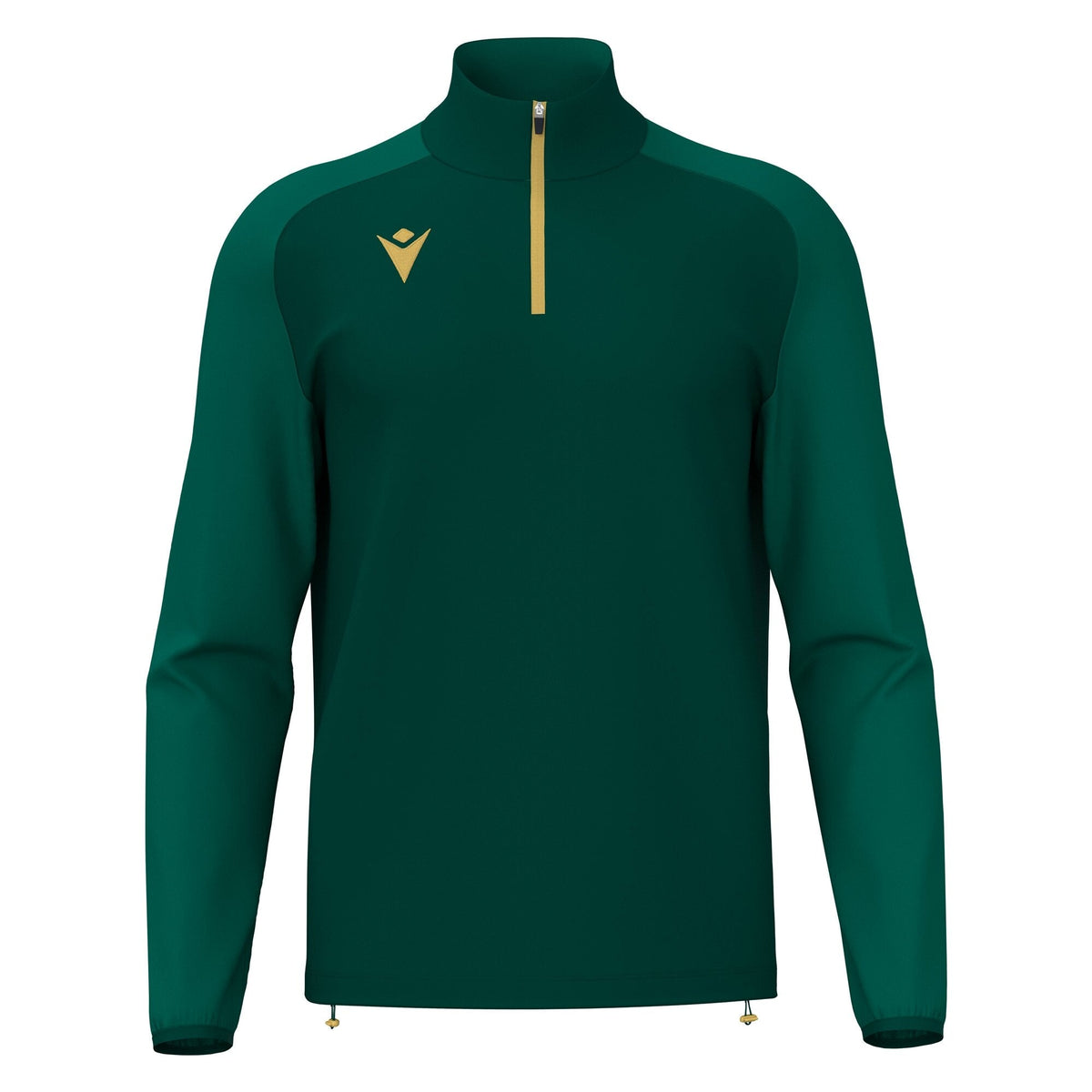 Macron Isen 1/4 Zip Training Top - Bottle Green/Gold - view-10
