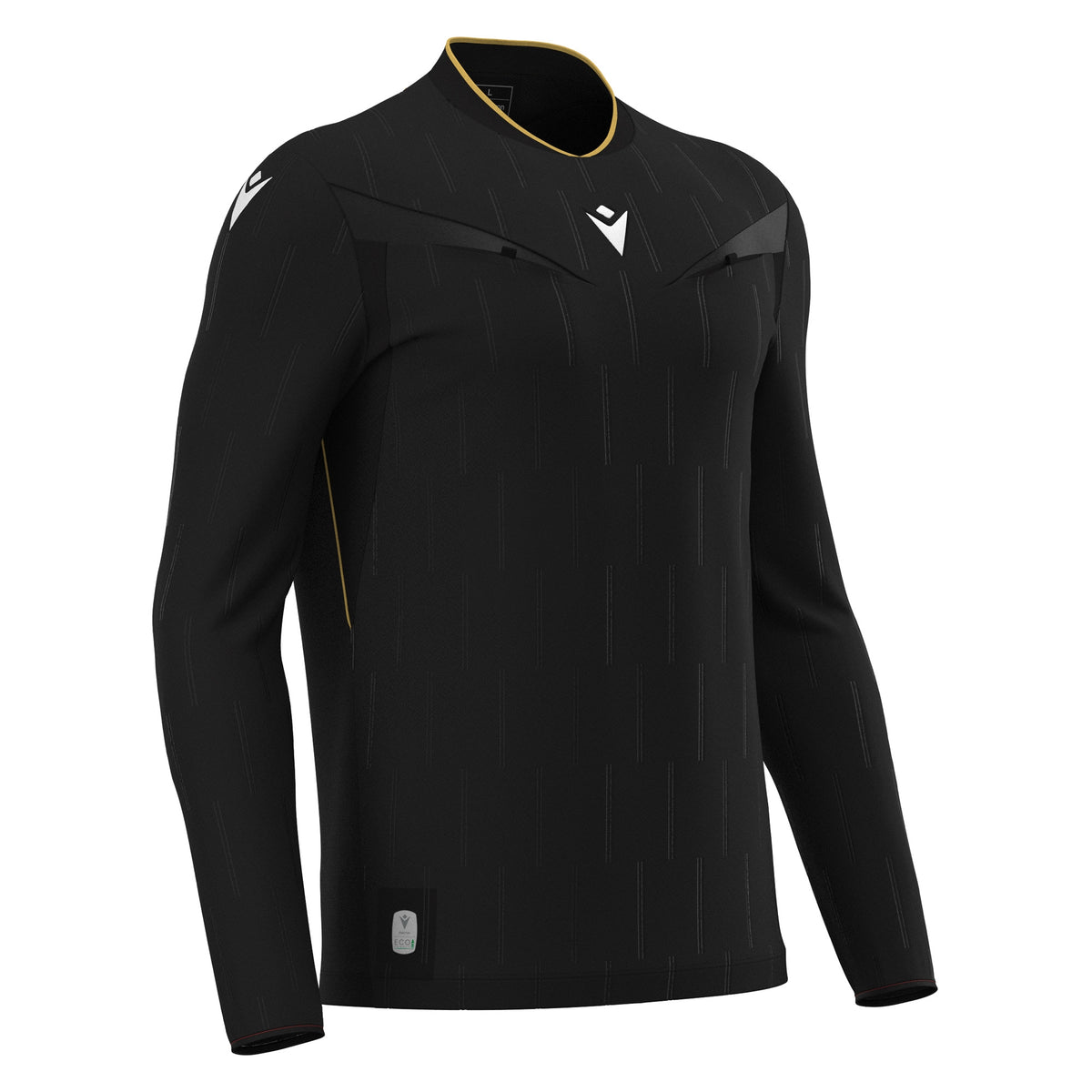 Macron Mendez Eco Referee Long Sleeve Shirt - Black/Gold
