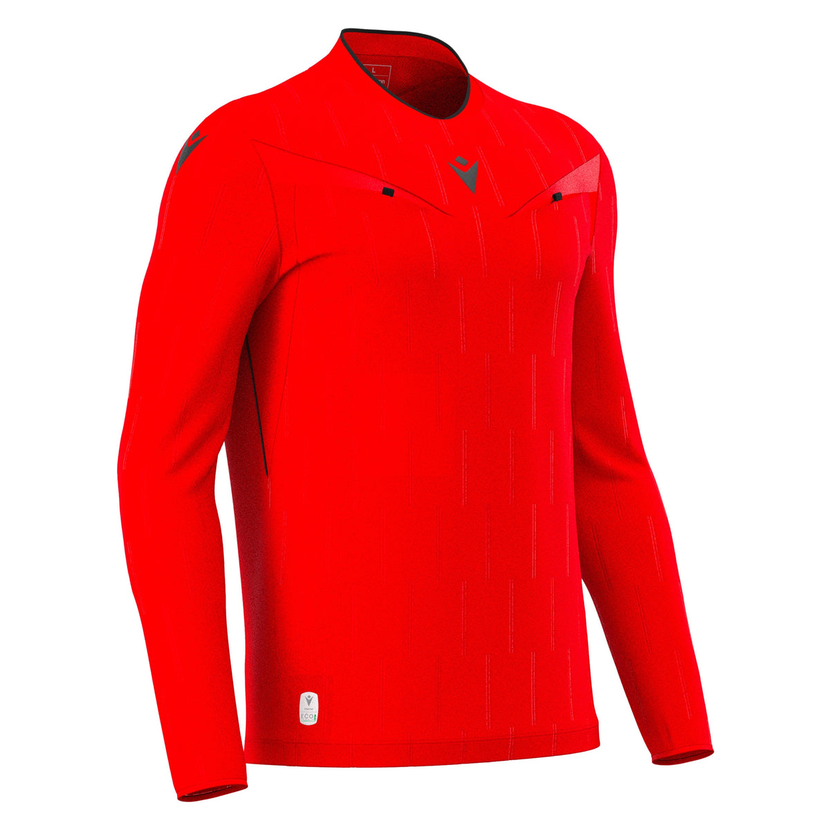 Macron Mendez Eco Referee Long Sleeve Shirt - Bright Red/Black
