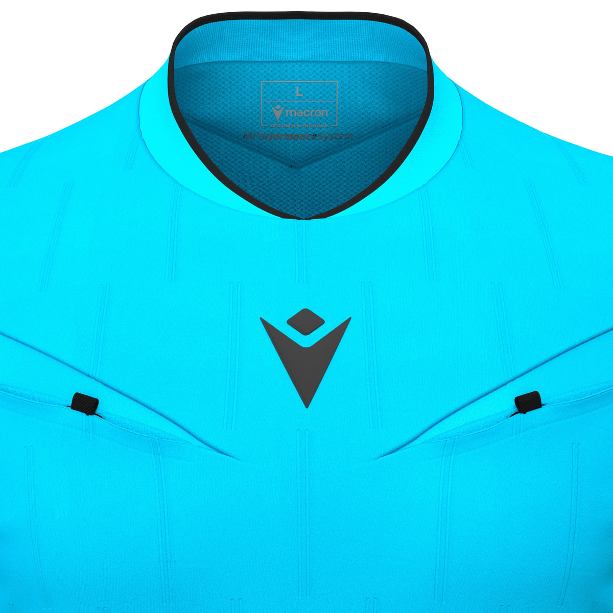Macron Mendez Eco Referee Long Sleeve Shirt - Neon Sky/Black