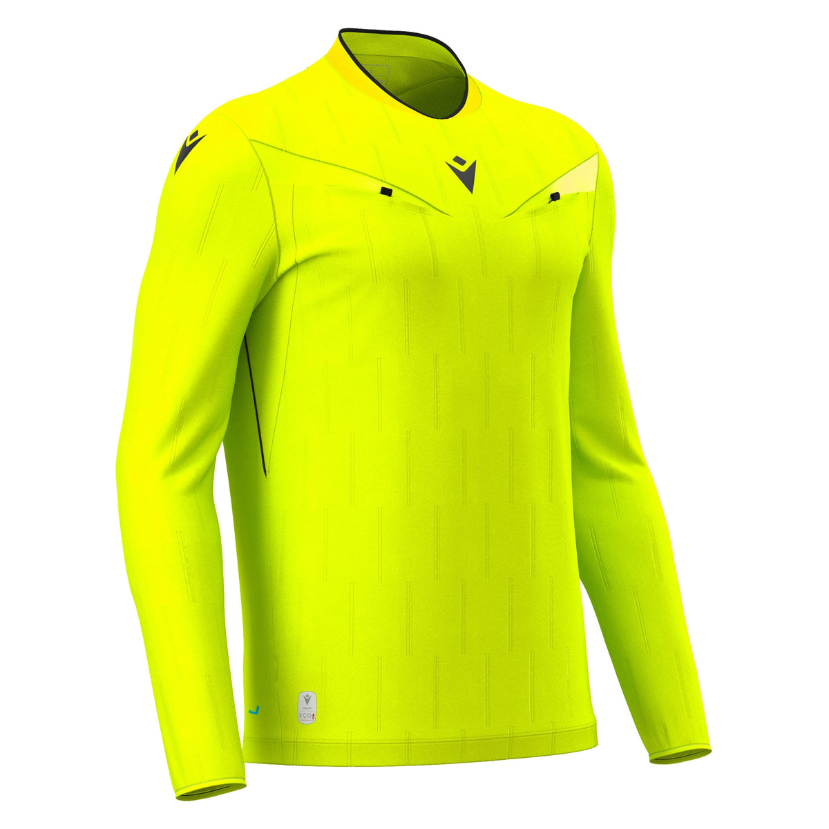 Macron Mendez Eco Referee Long Sleeve Shirt - Neon Yellow/Black