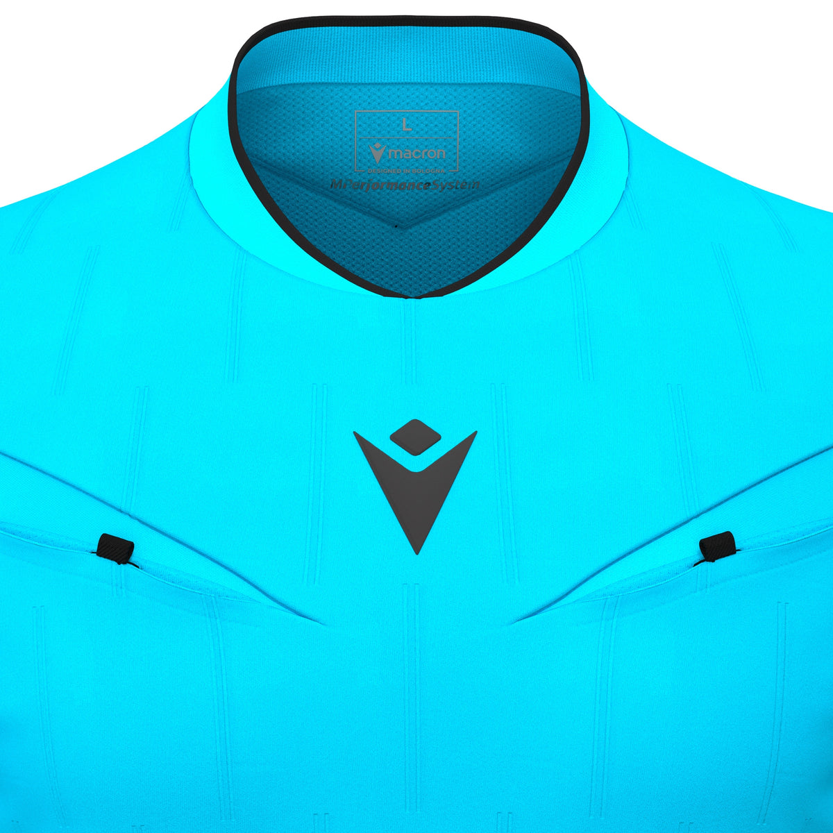 Macron Mendez Eco Referee Shirt - Neon Sky/Black