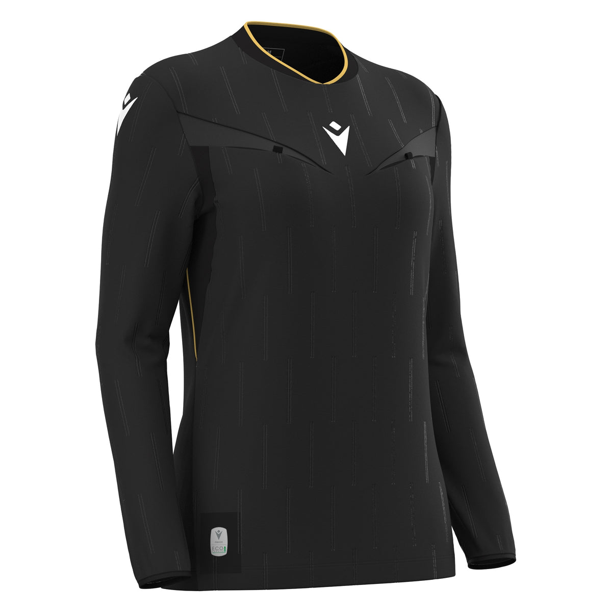 Macron Tess Eco Referee Long Sleeve Shirt - Black/Gold