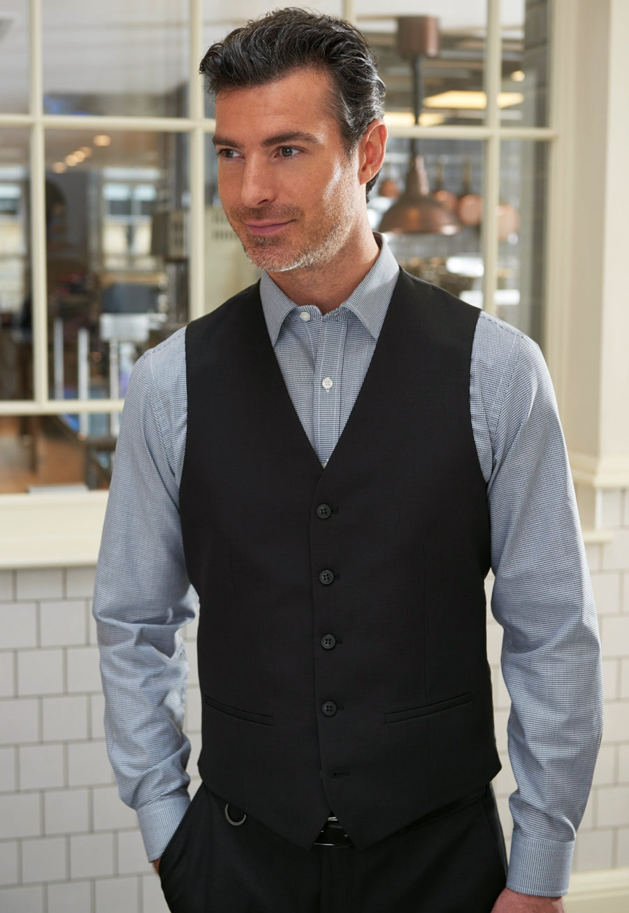 Brook Taverner Mercury Waistcoat in Black, image 3