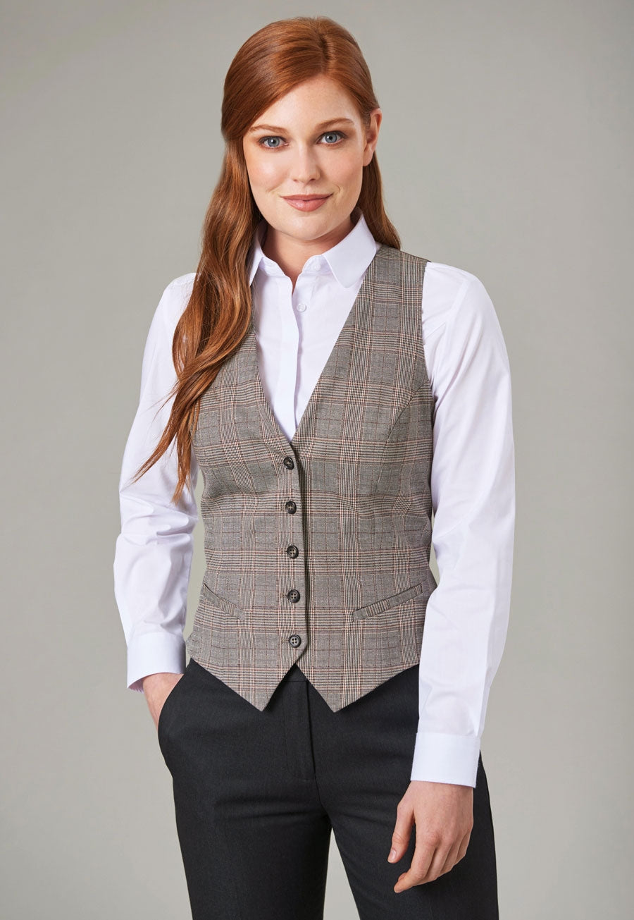 Brook Taverner Olivia Waistcoat in Grey Check, image 4