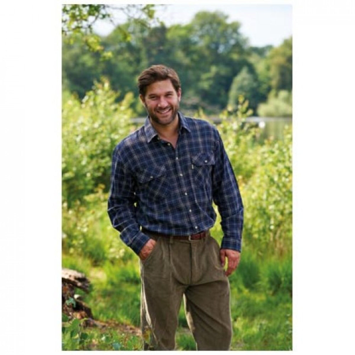 Champion Kilbeggan Cotton Long-Sleeved Shirt Blue, front view