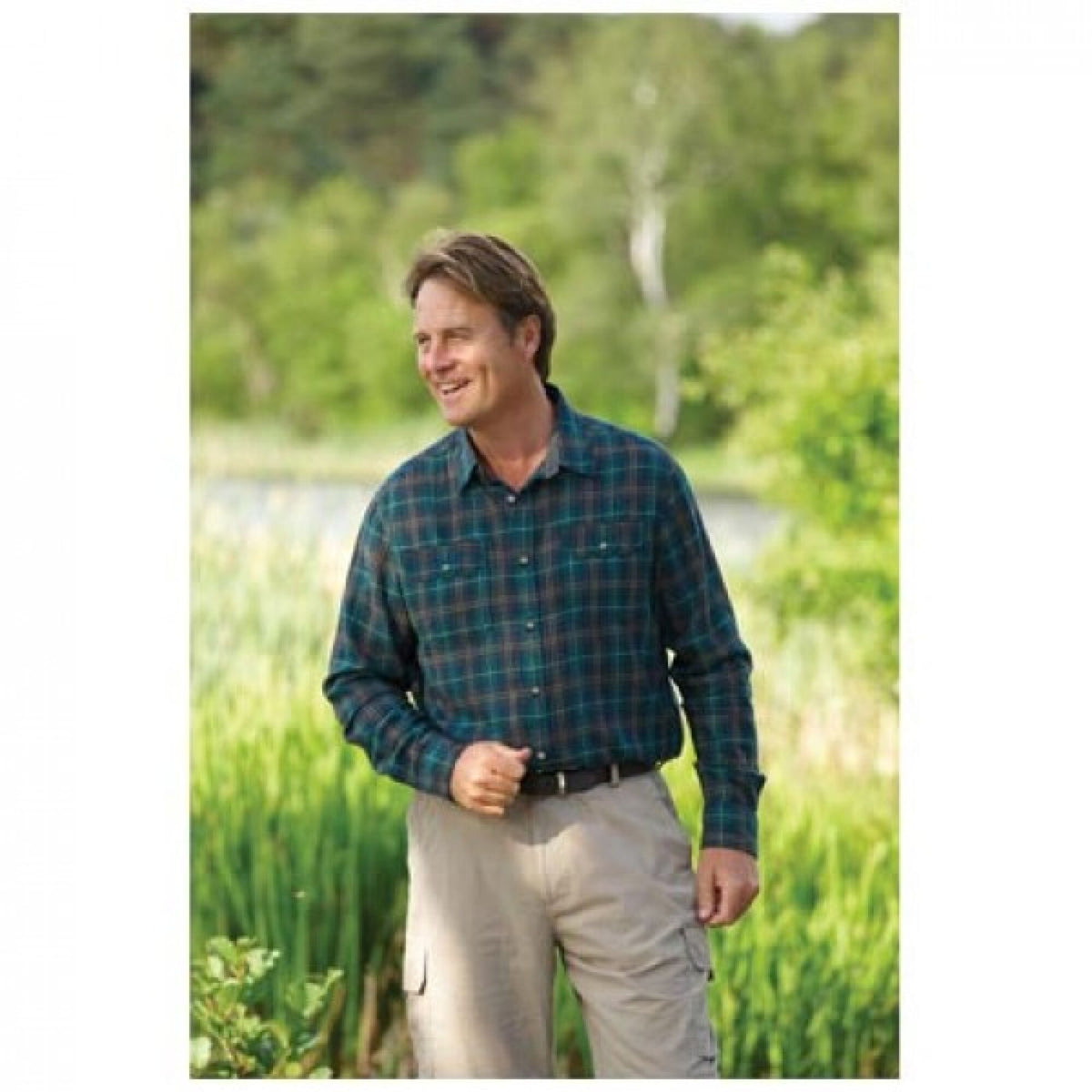 Champion Kilbeggan Cotton Long-Sleeved Shirt Green, front view