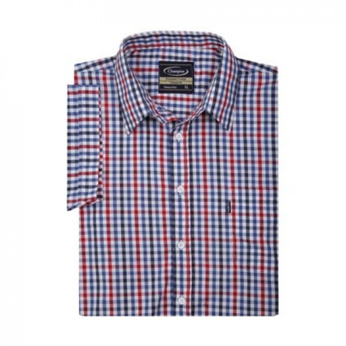 Champion Doncaster Polycotton Short-Sleeved Shirt Blue, front view