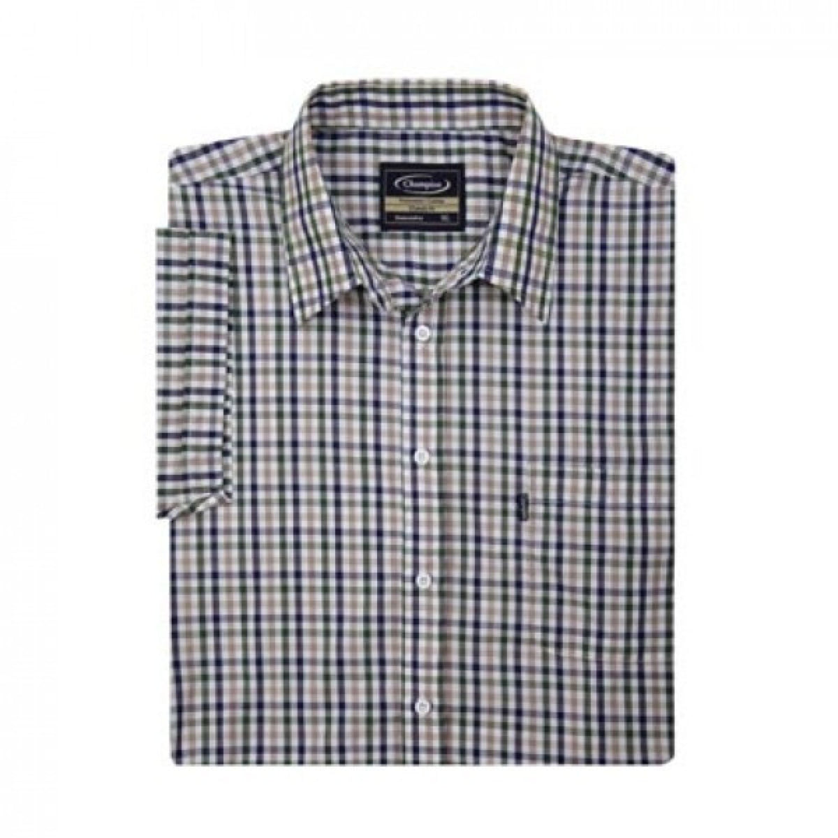 Champion Doncaster Polycotton Short-Sleeved Shirt Green, front view