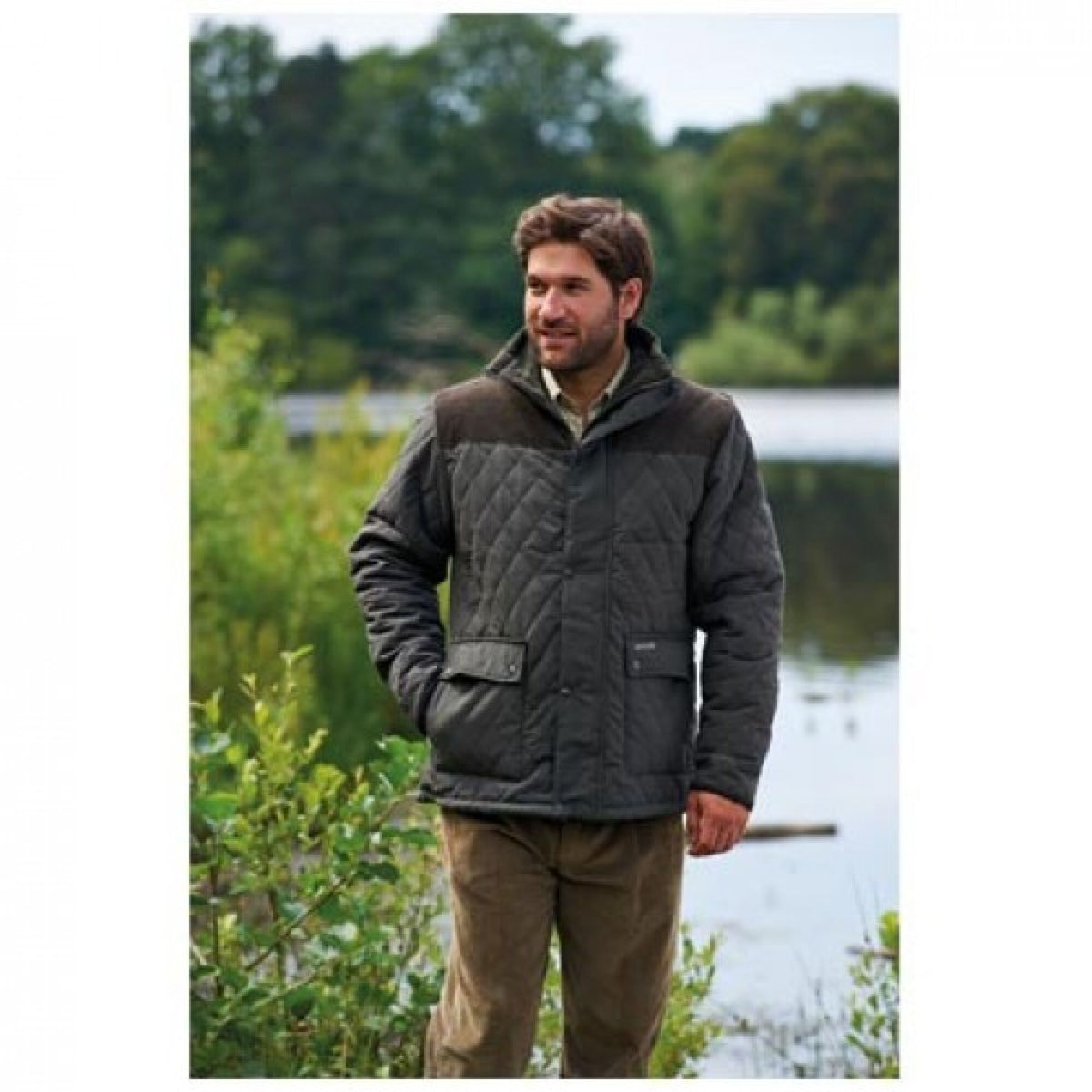Champion Country Estate Lewis Quilted Jacket Green, front view