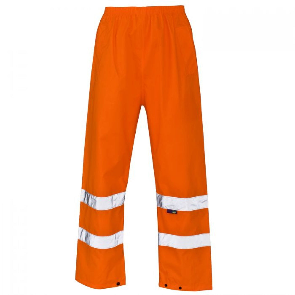 The Workwear Company Hi-Vis Reflective Waterproof Trouser Orange, front view