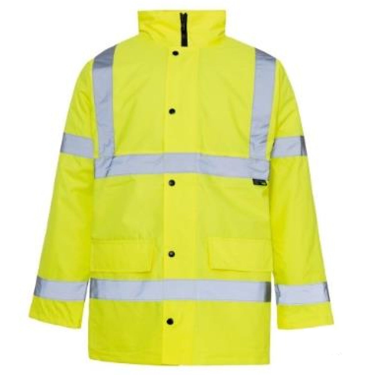 The Workwear Company Hi-Vis Reflective Parka Jacket Yellow, front view