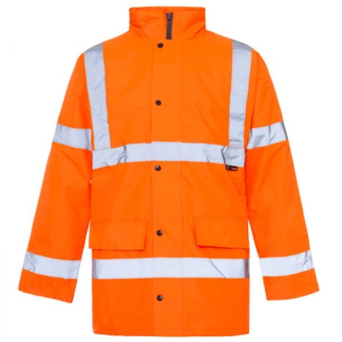 The Workwear Company Hi-Vis Reflective Parka Jacket Orange, front view