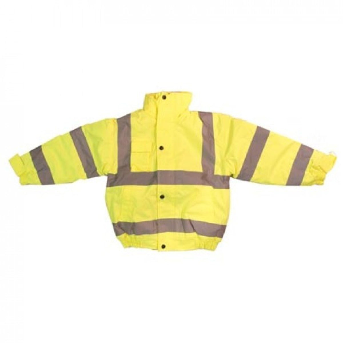 The Workwear Company Hi-Vis Reflective Bomber Jacket Yellow, front view