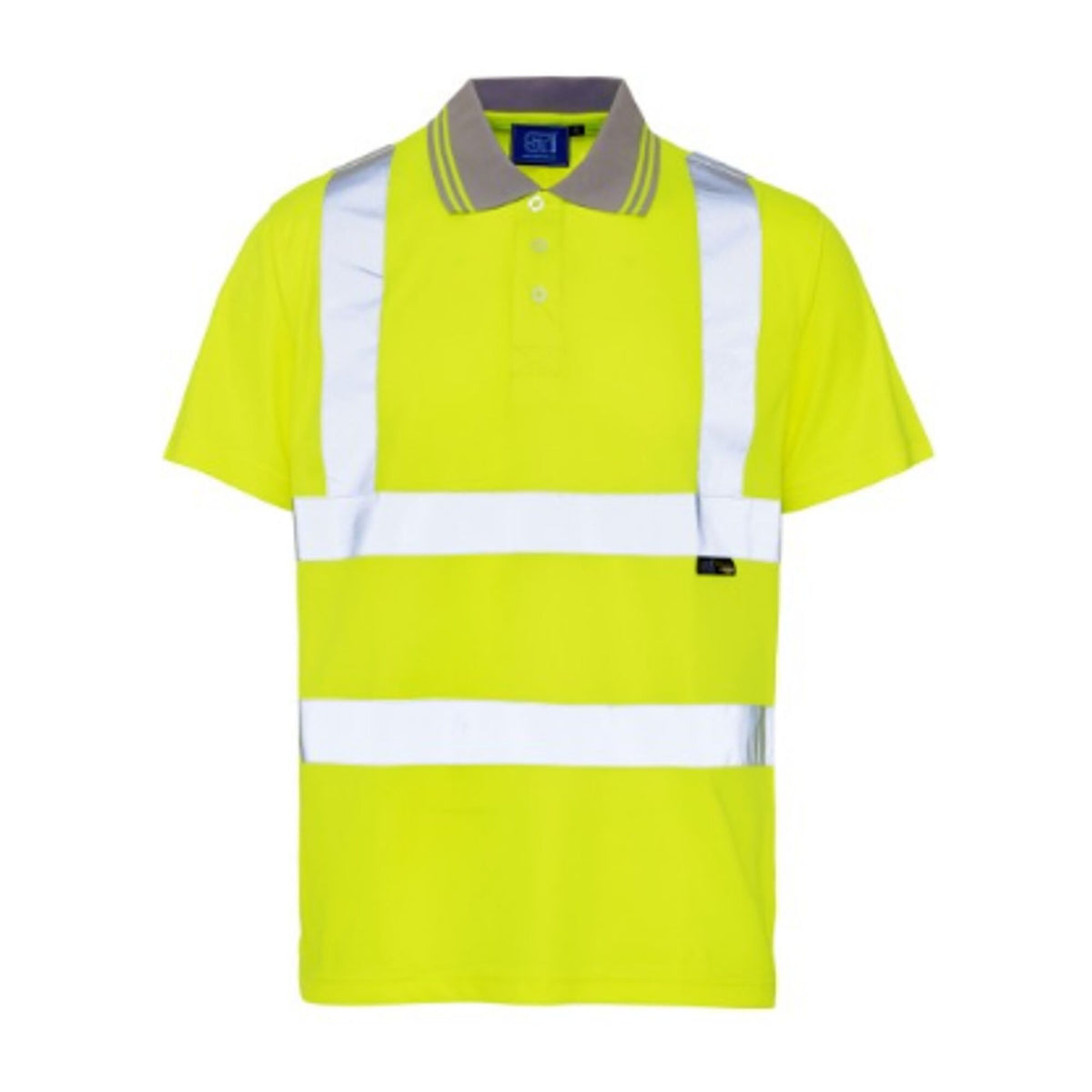 The Workwear Company Hi-Vis Reflective Polo Shirt Yellow, front view