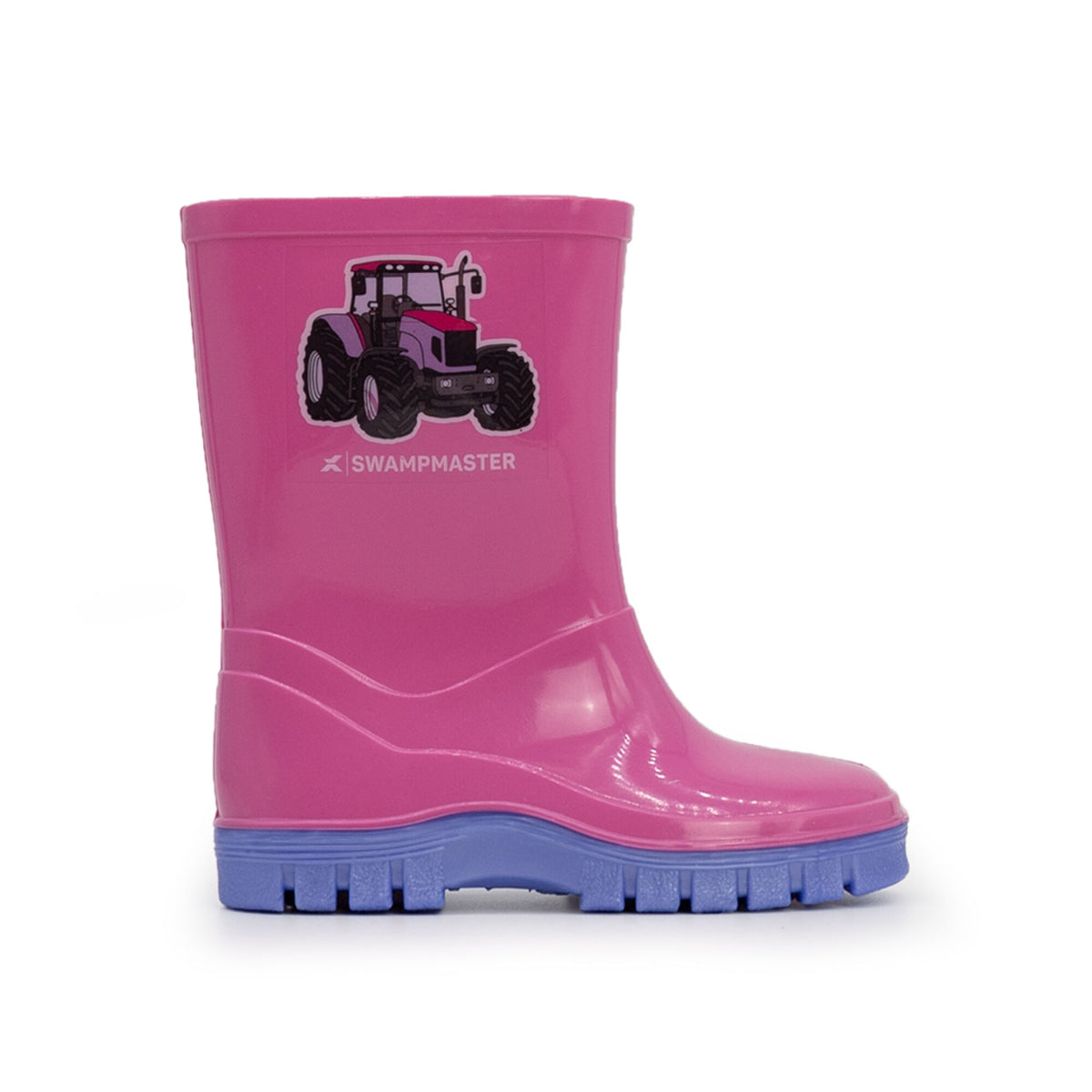 Xpert Swampmaster Junior Tractor Wellington Boot Pink/Lilac, front view