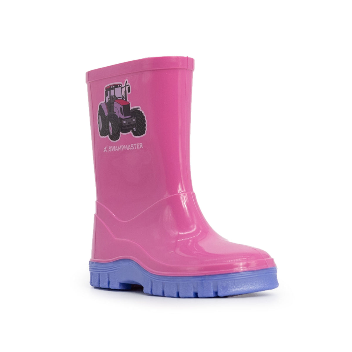 Xpert Swampmaster Junior Tractor Wellington Boot Pink/Lilac, front view