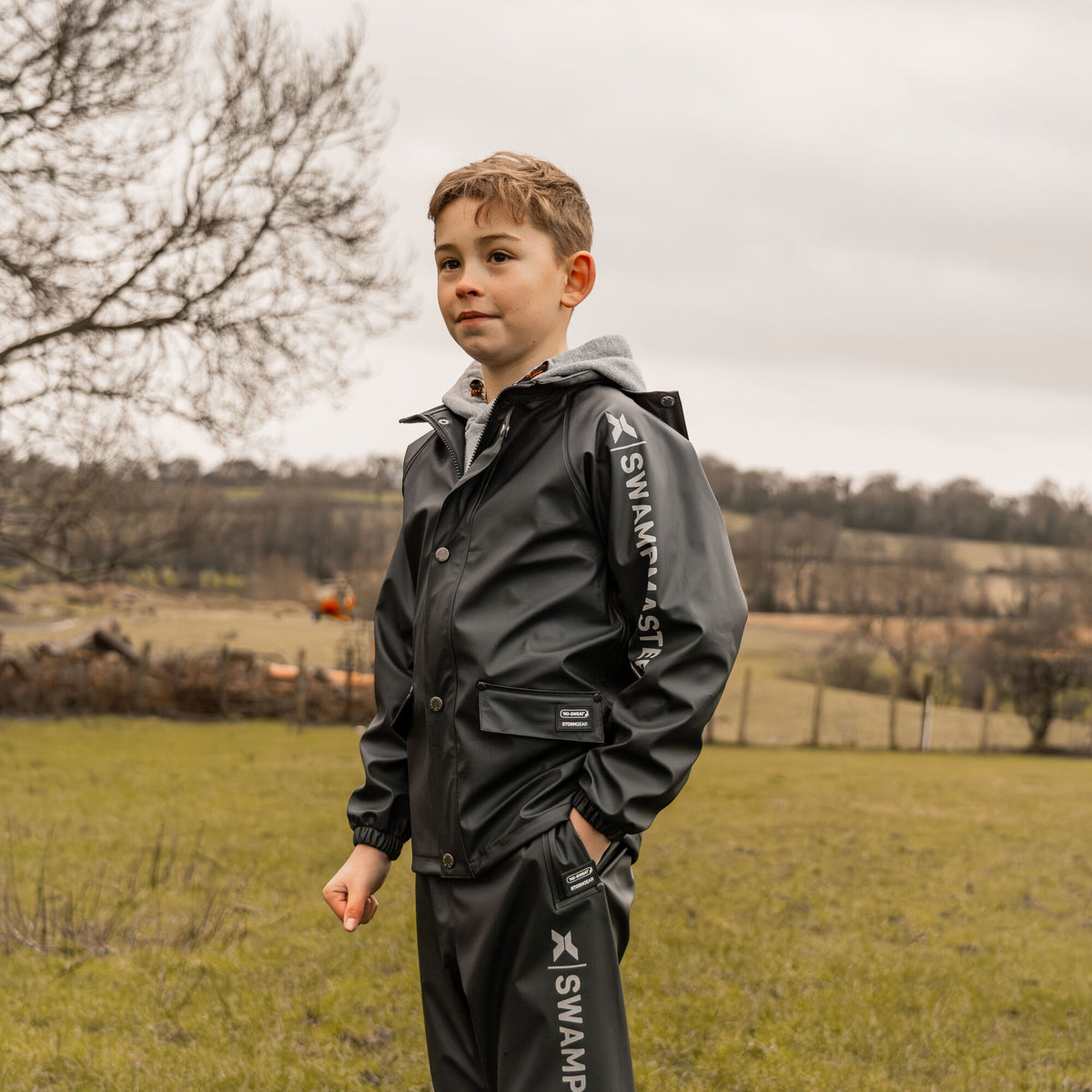 Xpert Swampmaster Stormgear Junior Waterproof Jacket Navy, front view