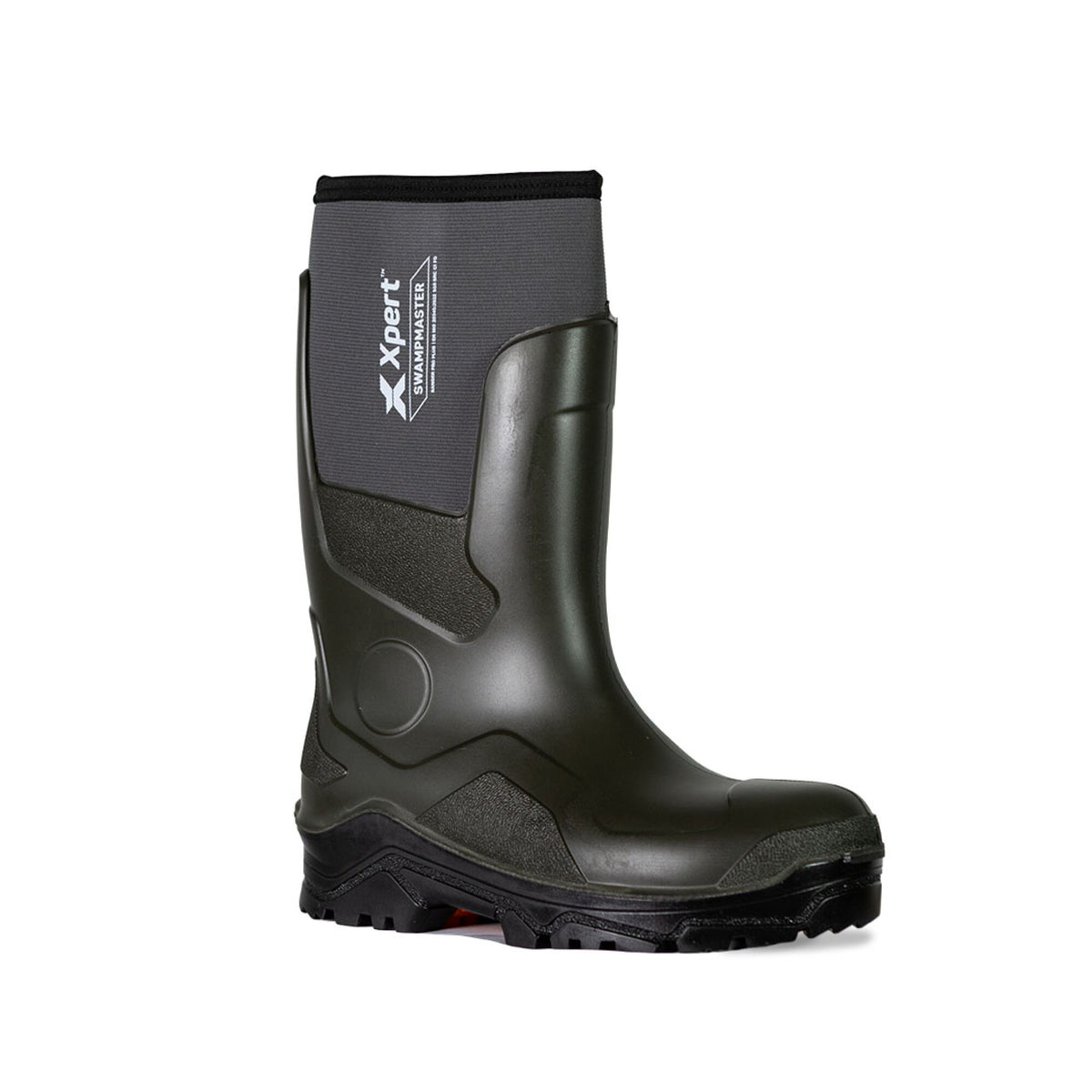 Xpert Swampmaster Pro Ranger S5S Safety Neoprene Wellington Green, front view