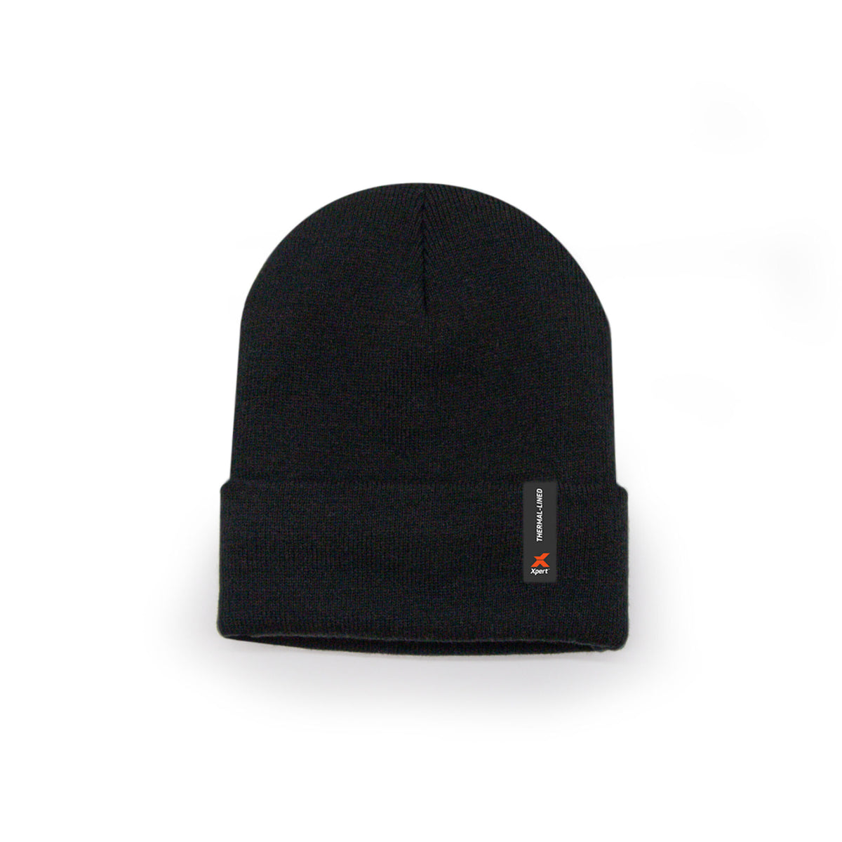 Xpert Core Thermal Lined Beanie Hat Black, front view