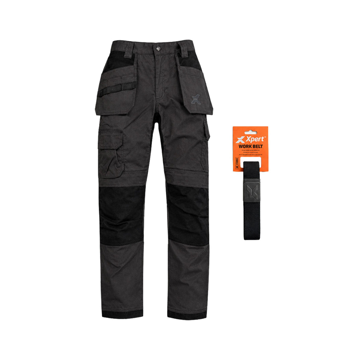 Xpert Core Stretch Work Trouser Grey/Black, front view