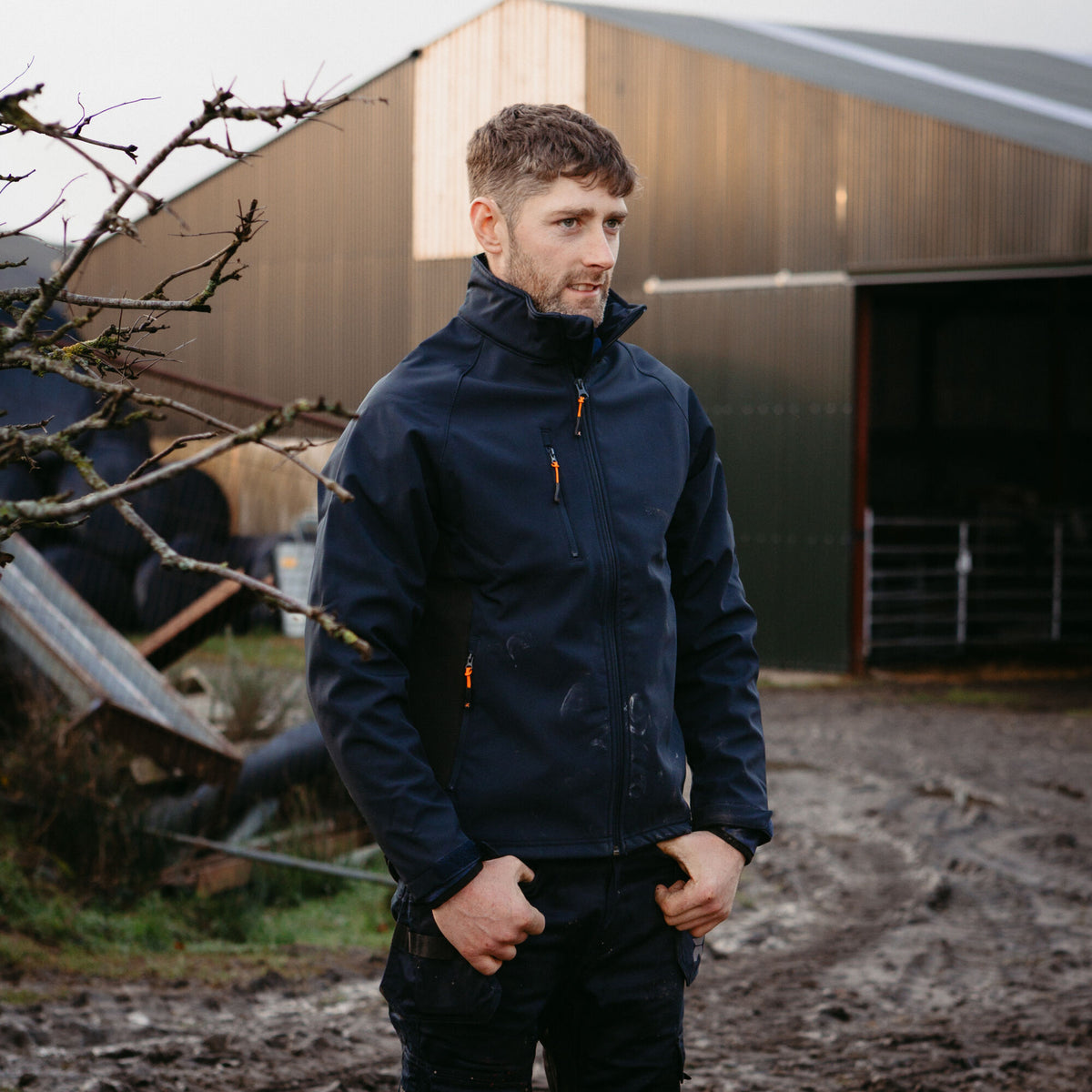 Xpert Core Softshell Jacket Navy, front view