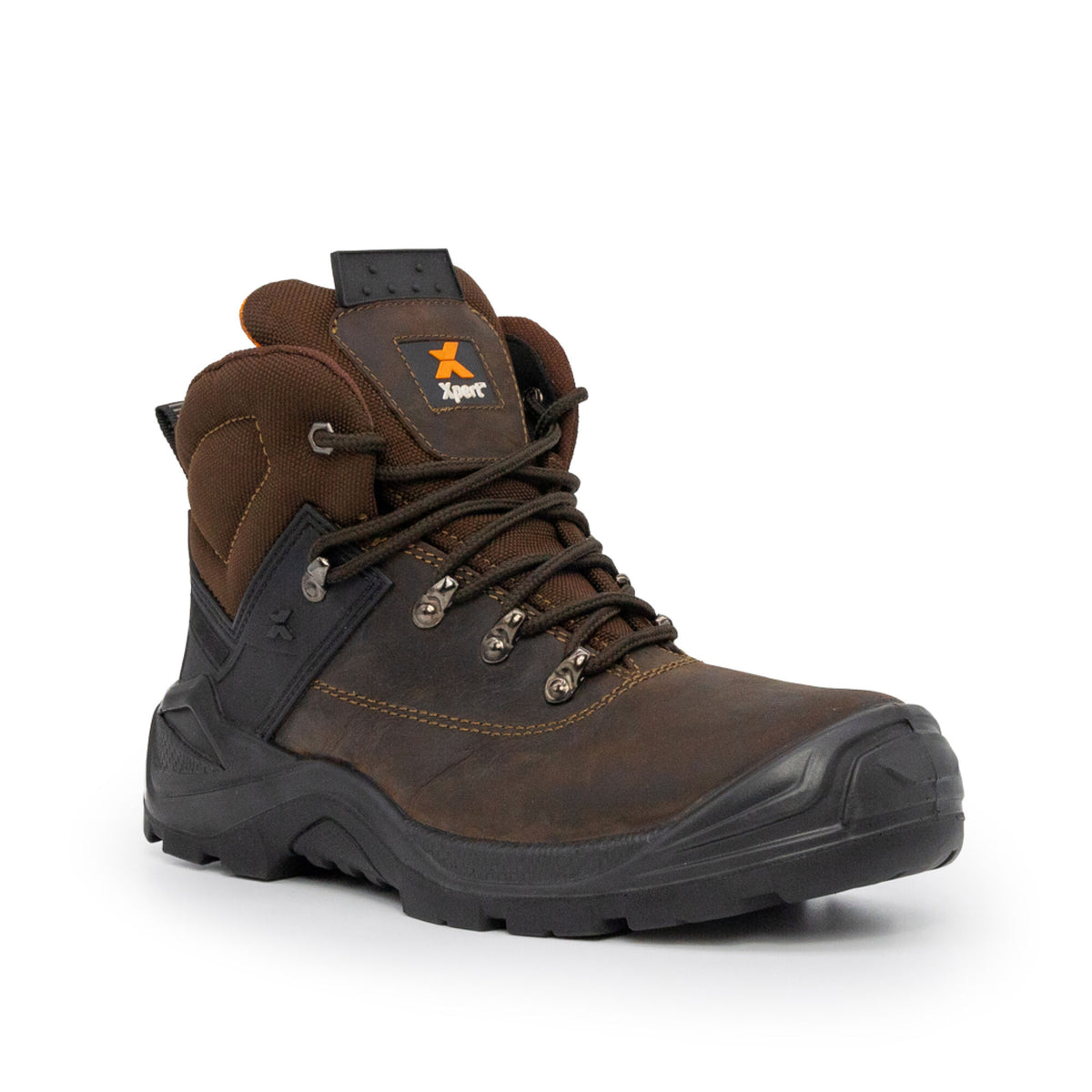 Xpert Warrior S3 Safety Laced Boot Brown, front view