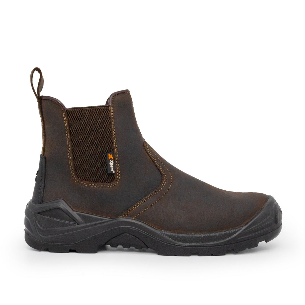 Xpert Defiant S3 Safety Dealer Boot Brown, front view