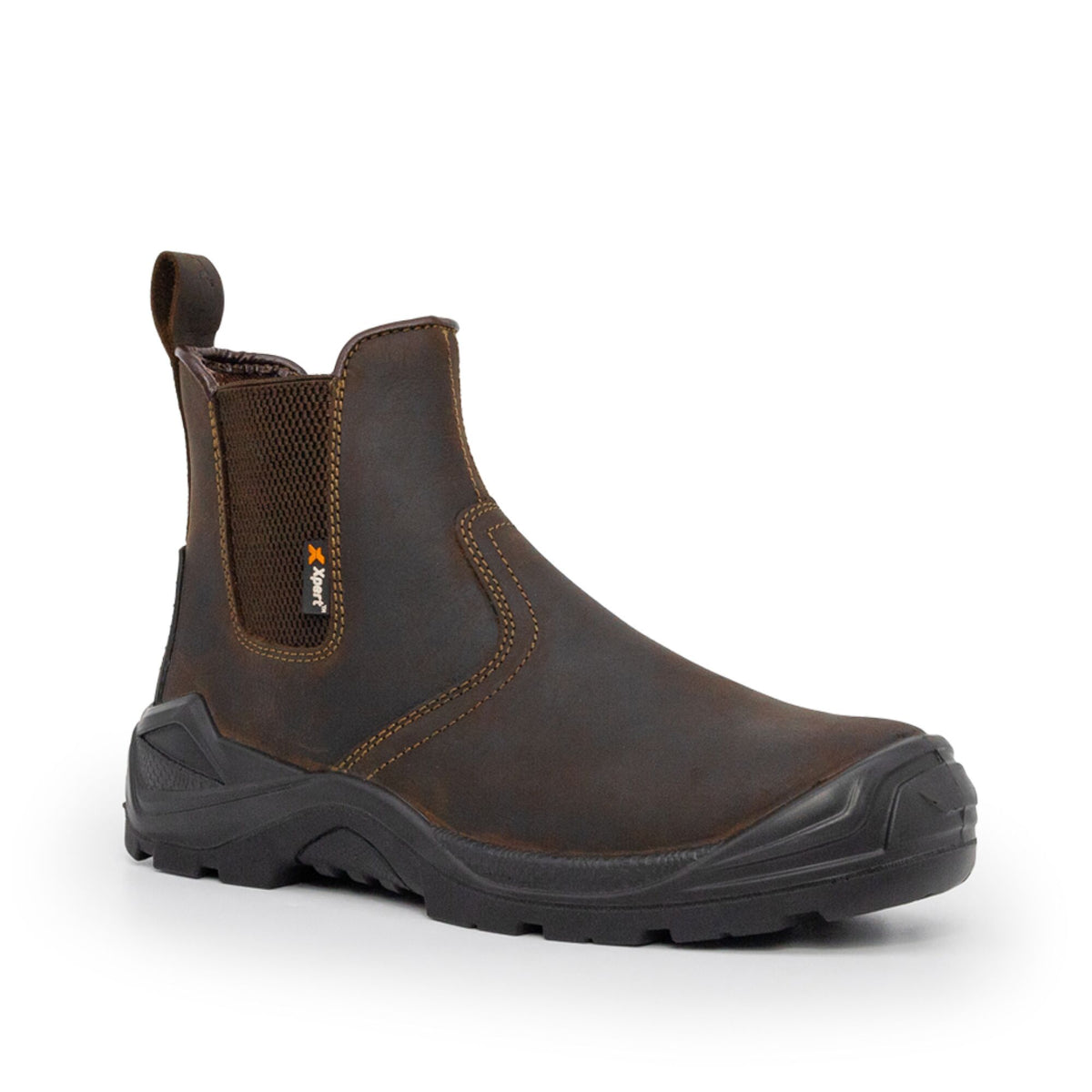Xpert Defiant S3 Safety Dealer Boot Brown, front view