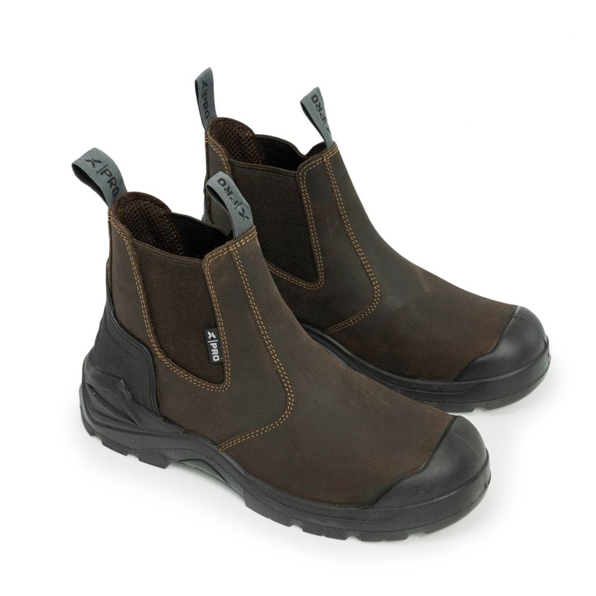 Xpert Pro Hutton S3L Safety Dealer Boot Brown, front view