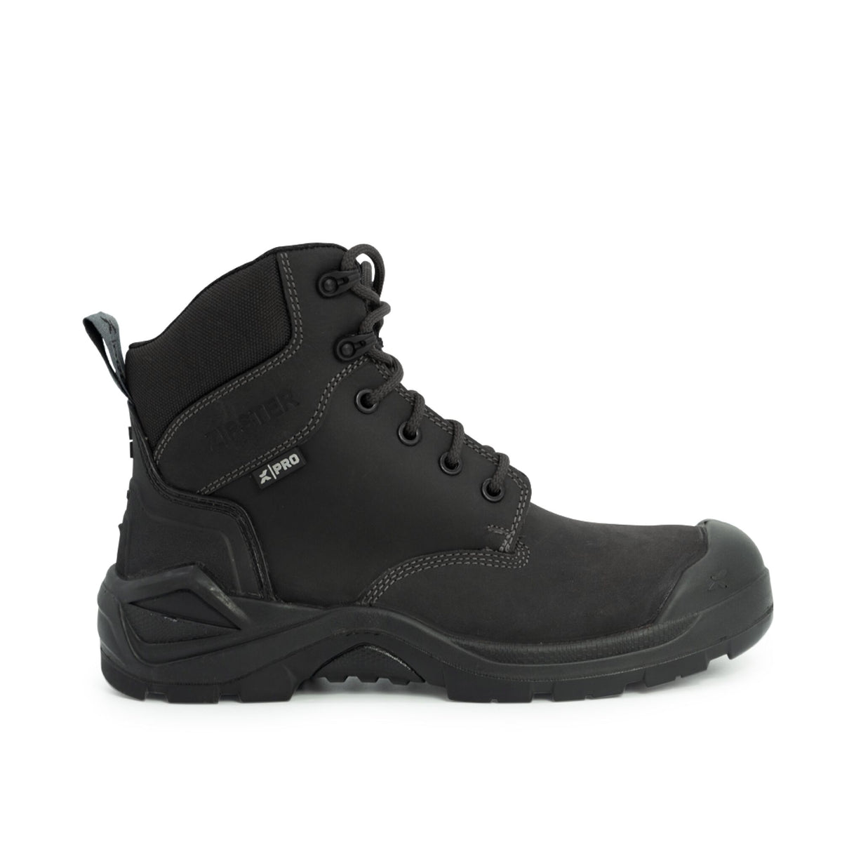 Xpert Pro Zipster S3L Safety Zip-Side Boot Black, front view