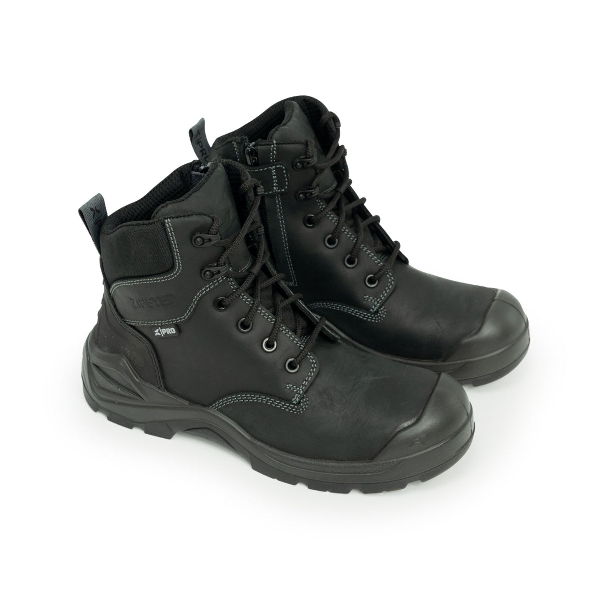 Xpert Pro Zipster S3L Safety Zip-Side Boot Black, front view