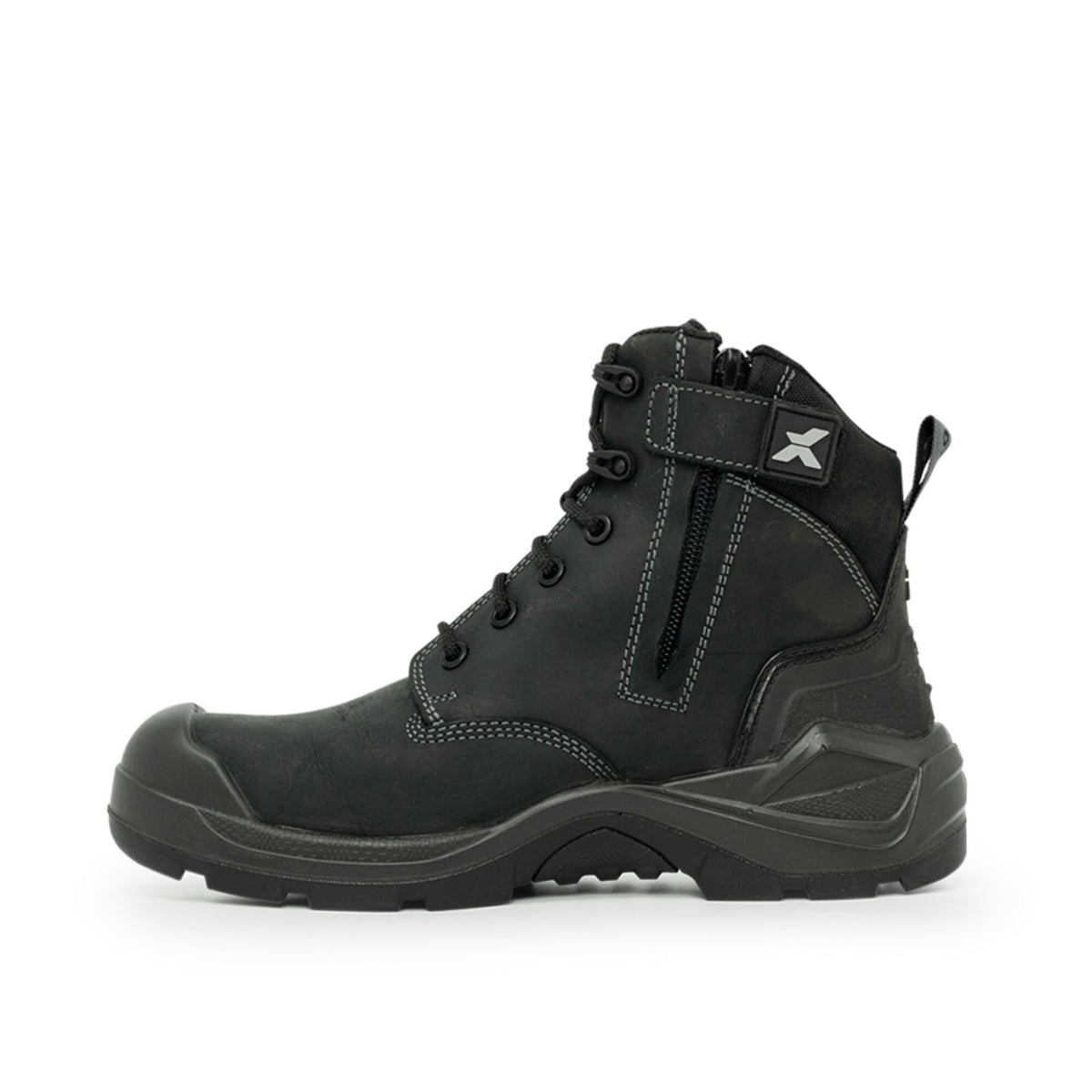 Xpert Pro Zipster S3L Safety Zip-Side Boot Black, front view