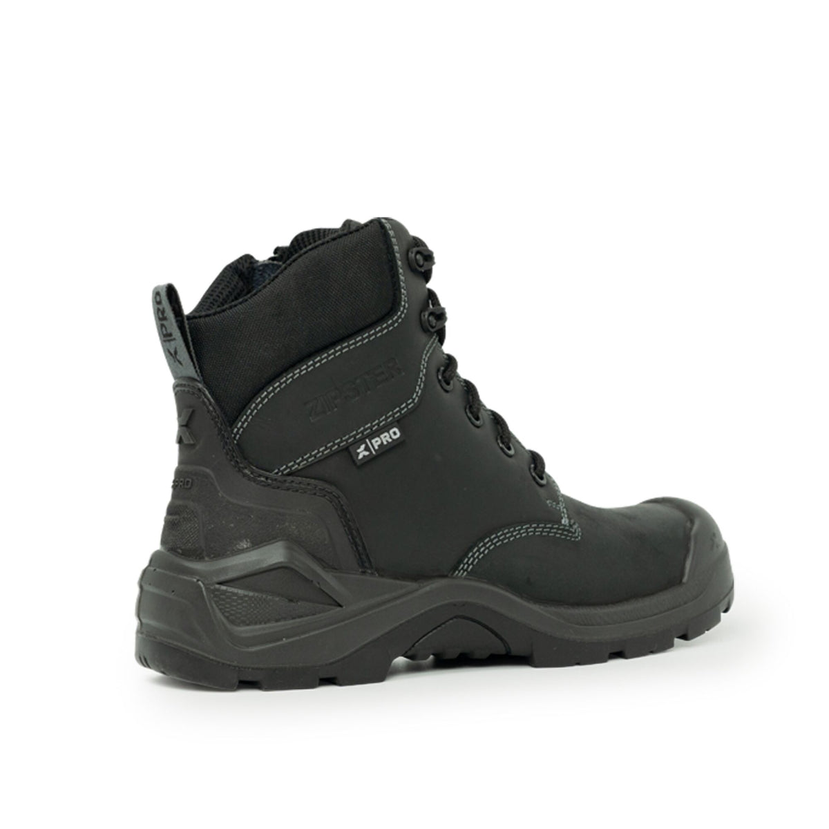 Xpert Pro Zipster S3L Safety Zip-Side Boot Black, front view