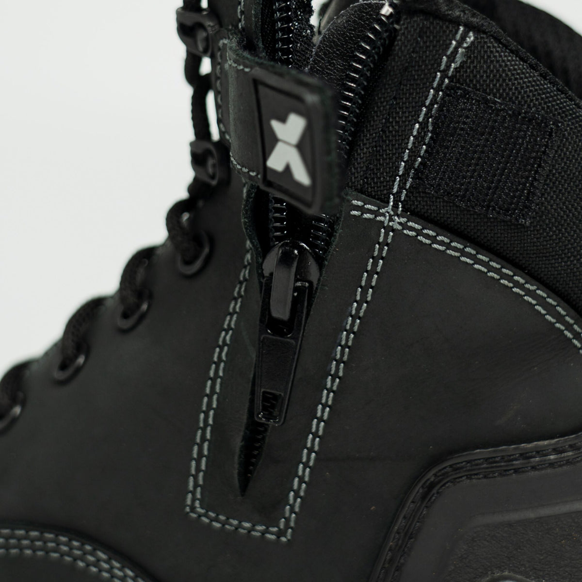 Xpert Pro Zipster S3L Safety Zip-Side Boot Black, front view