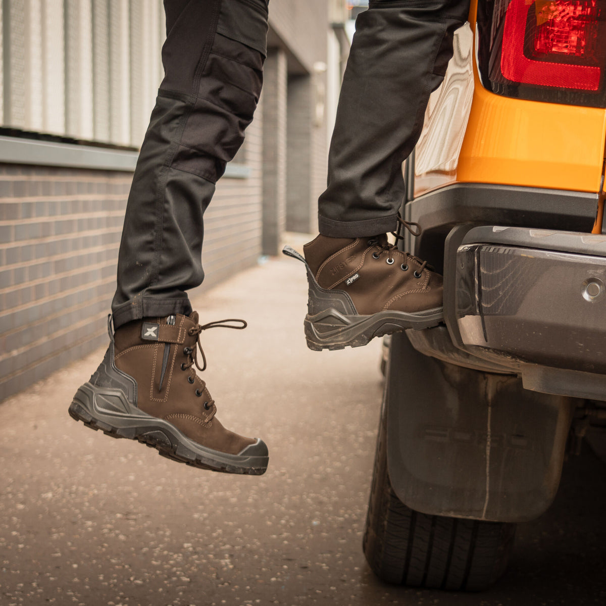 Xpert Pro Zipster S3L Safety Zip-Side Boot Brown, front view