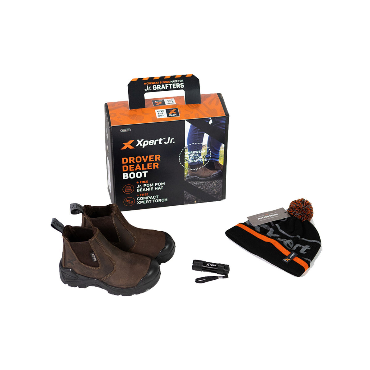 Xpert Pro Drover Junior Non-Safety Dealer Boot Brown, front view