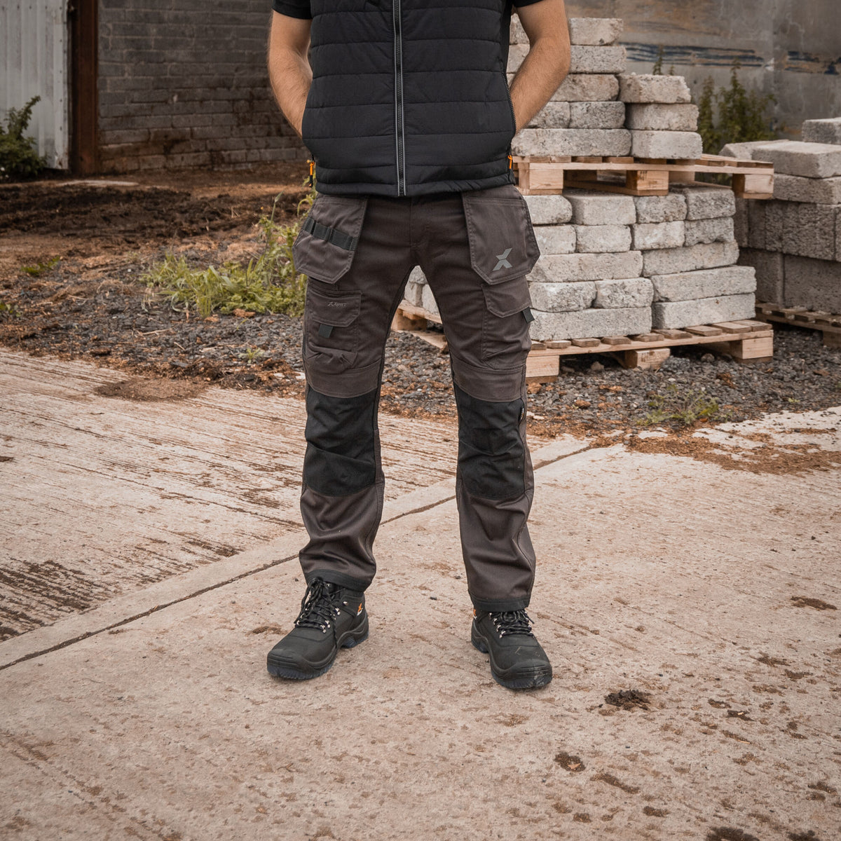 Xpert Pro Stretch+ Work Trouser Grey/Black, front view