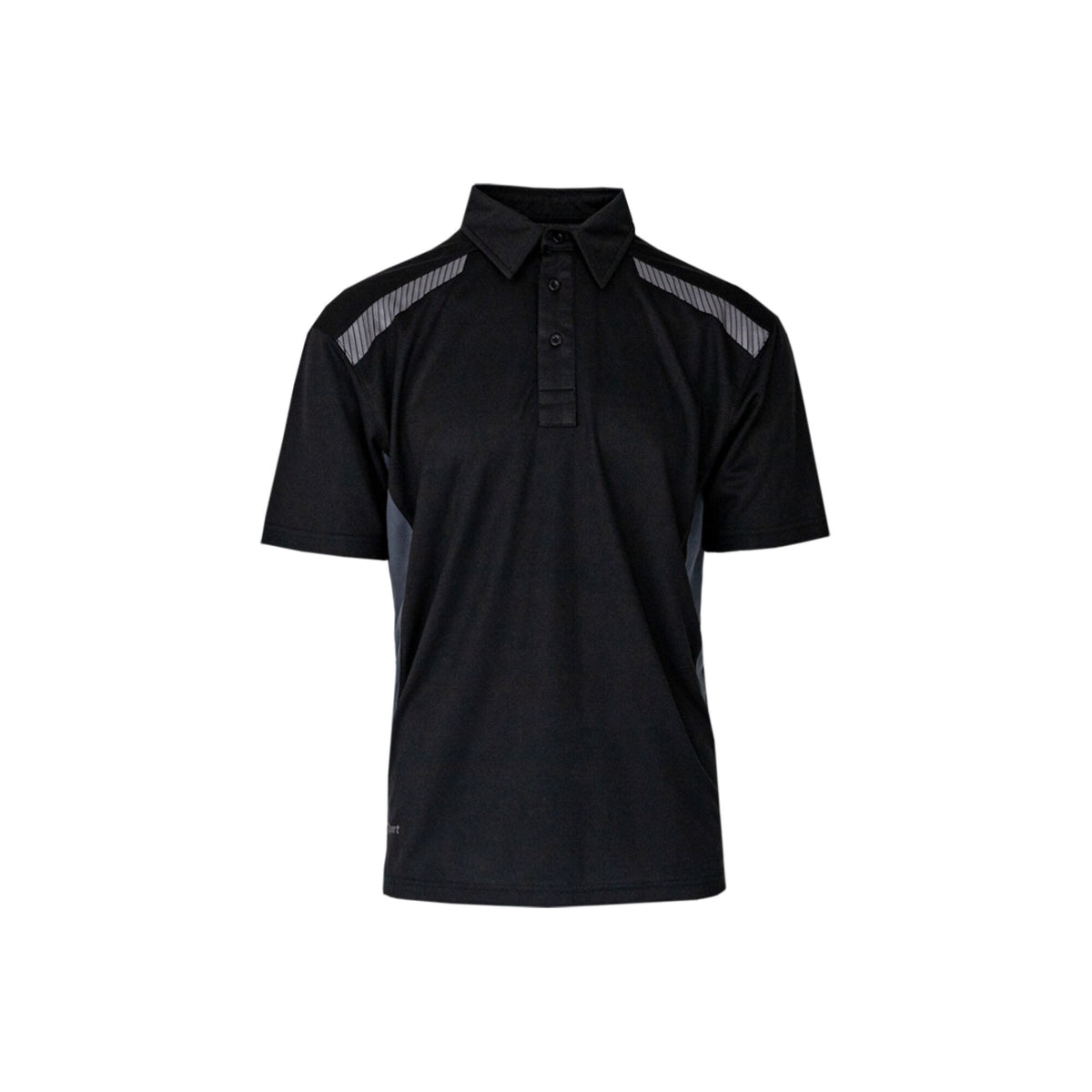 Xpert Pro Stretch Polo Shirt Black/Grey, front view