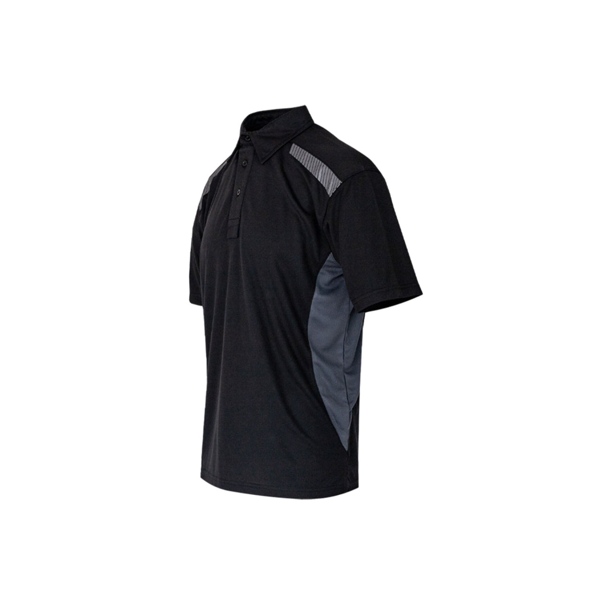 Xpert Pro Stretch Polo Shirt Black/Grey, front view