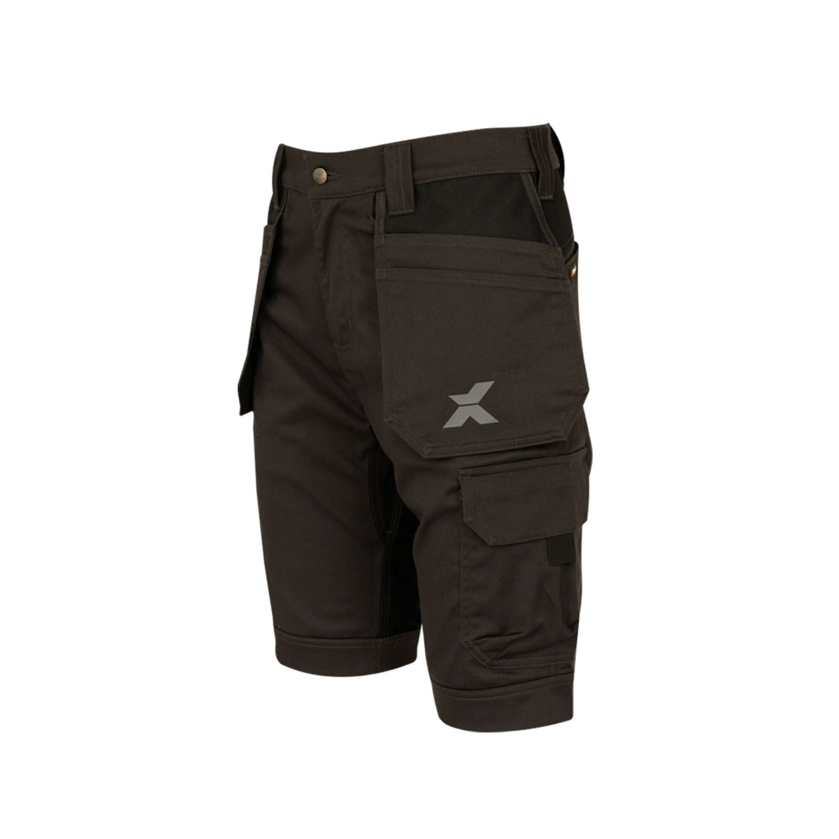 Xpert Pro Stretch+ Holster Pocket Work Shorts Grey/Black, front view