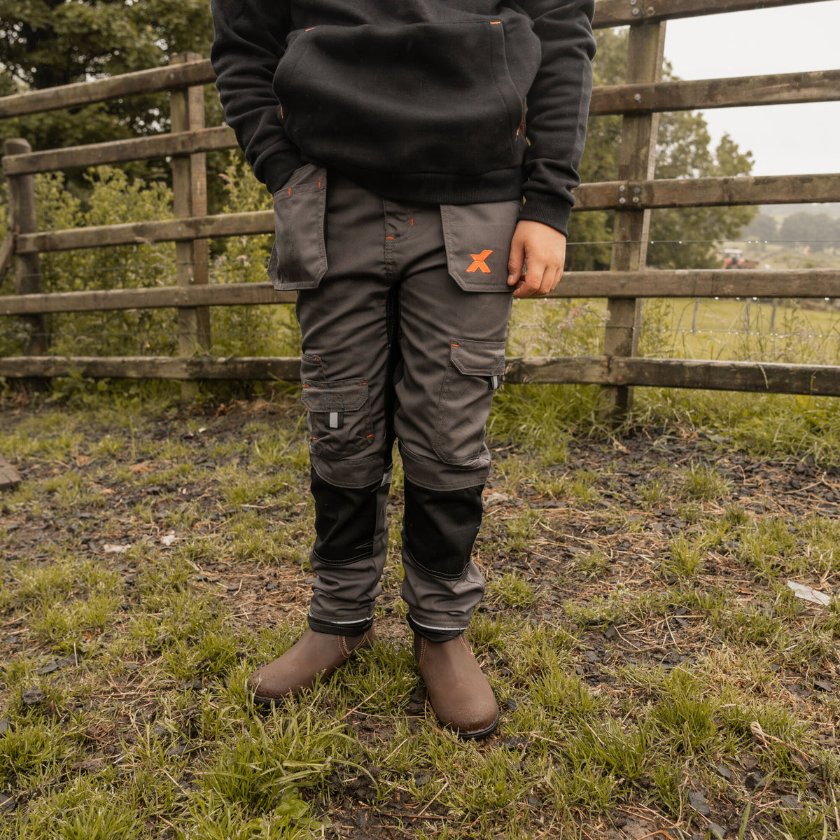 Xpert Pro Junior Stretch Work Trouser Grey, front view