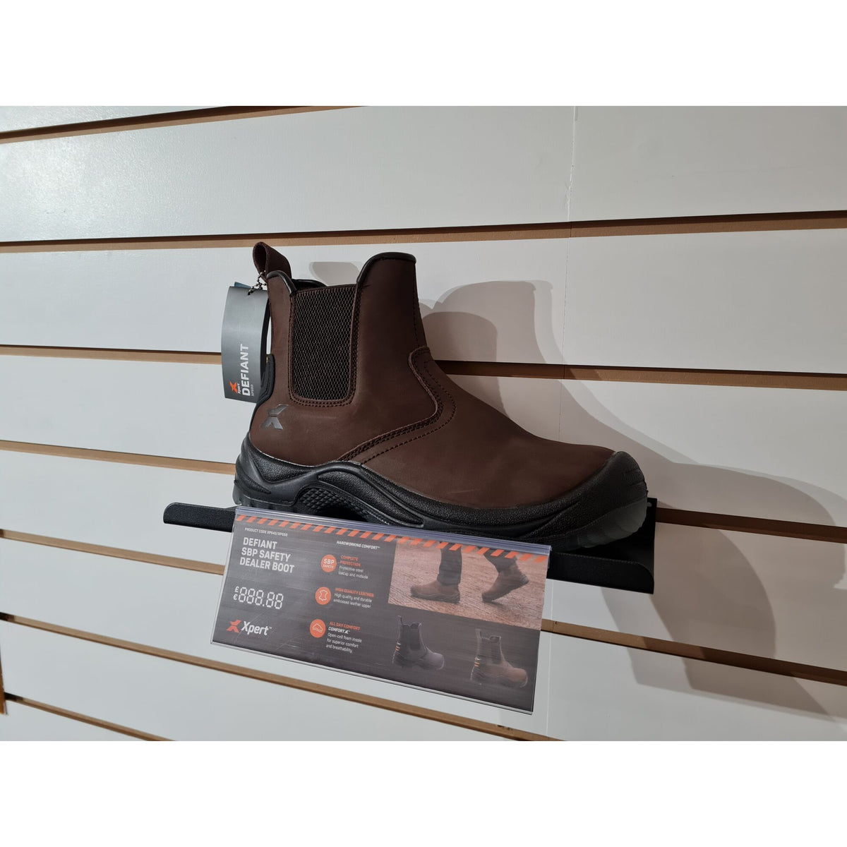 Xpert Footwear Holder For Perforated Panel / Slatwall Black, front view