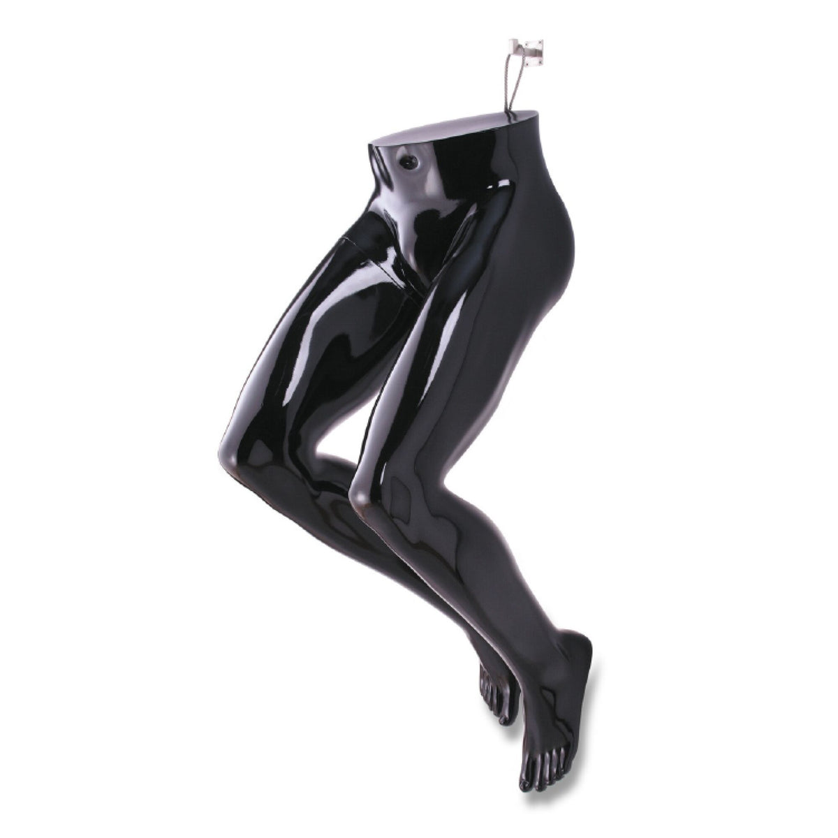 Xpert Half Mannequin Hanging Legs C/W Metal Hanging Loop 34R Black, front view