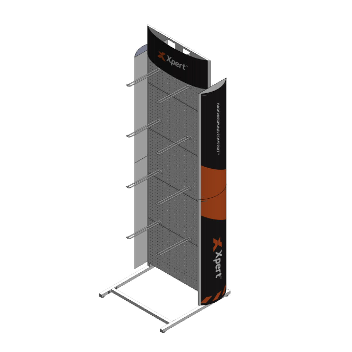 Xpert Core Merchandising Stand for Accessories or Waterproofs Black, front view
