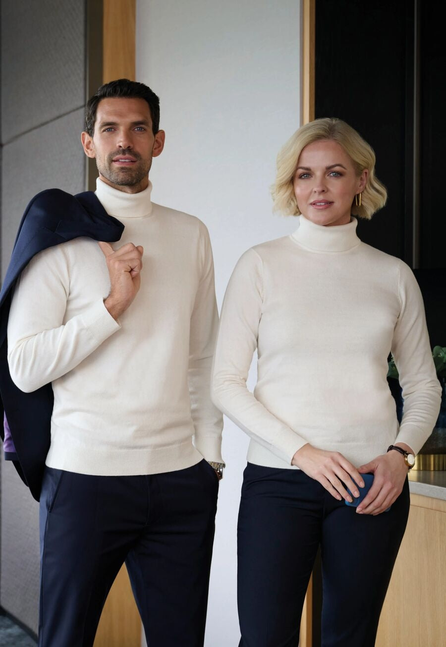 Brook Taverner Athens Rollneck Jumper in Cream, image 9