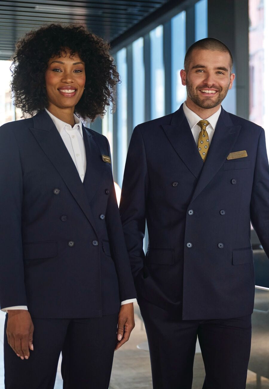 Brook Taverner Ferdinand Double Breasted Jacket in Navy, image 4