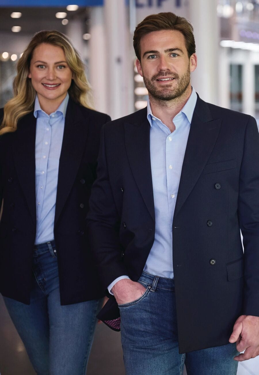 Brook Taverner Perdita Double Breasted Jacket in Navy, image 4