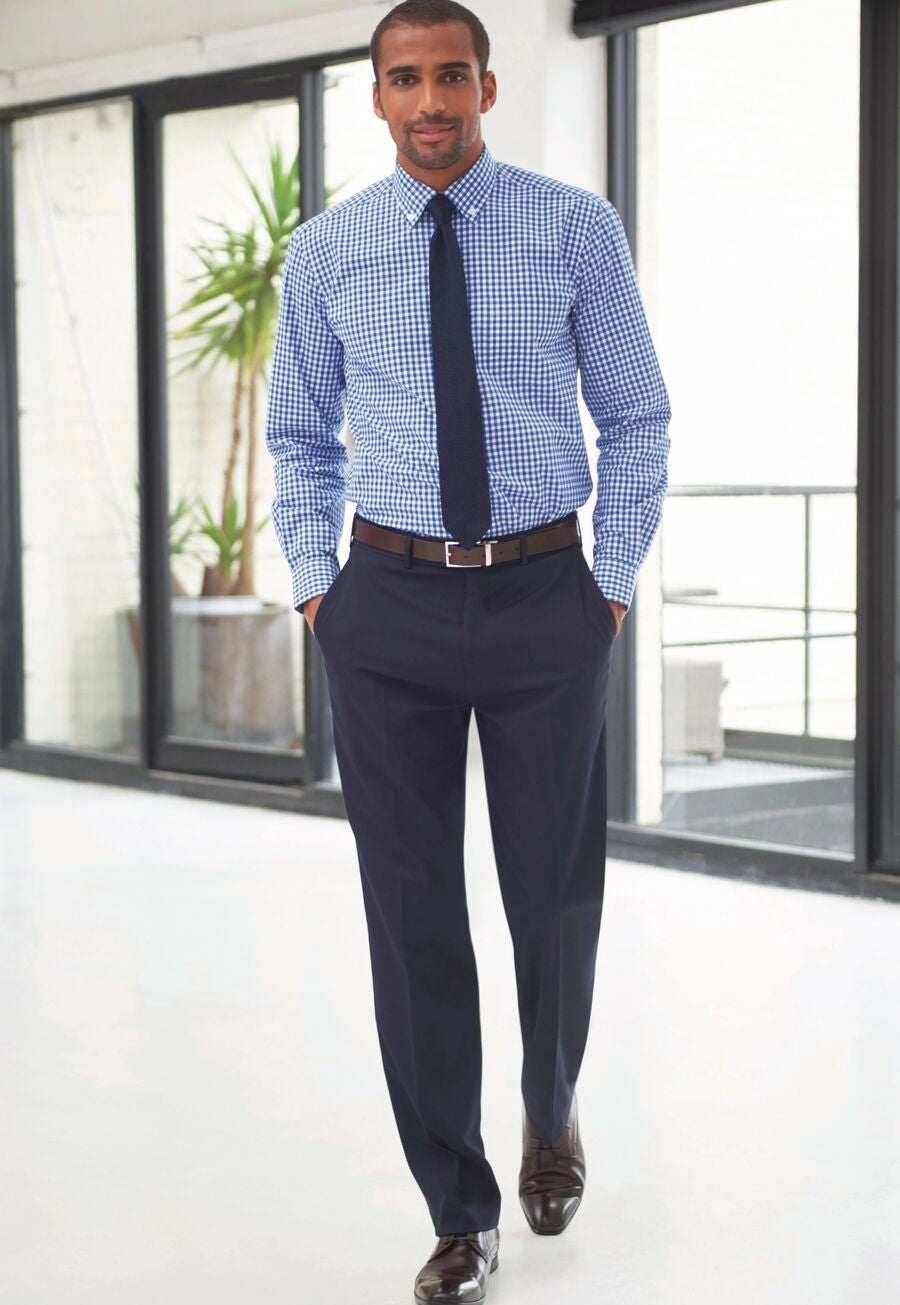 Brook Taverner Phene Trouser in Navy P/Dot, image 5